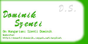 dominik szenti business card